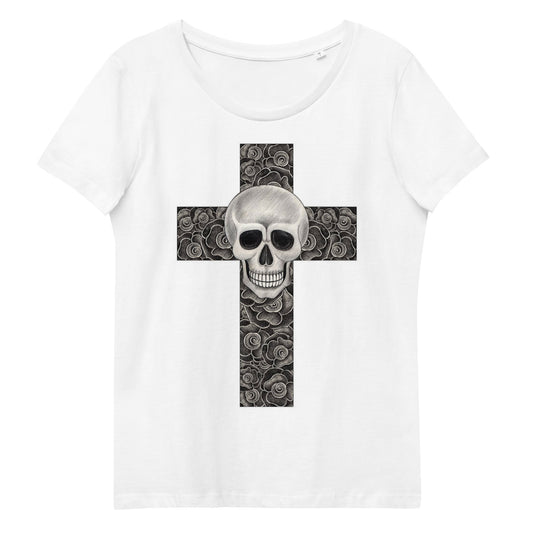 Ulli Hahn Women's T-Shirt Totenkopf mit Kreuz